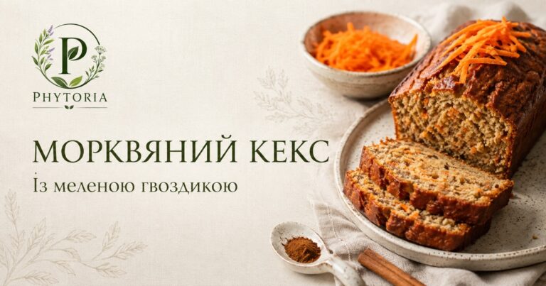 Морквяний кекс у розрізі, терта морква й мелена гвоздика — Phytoria