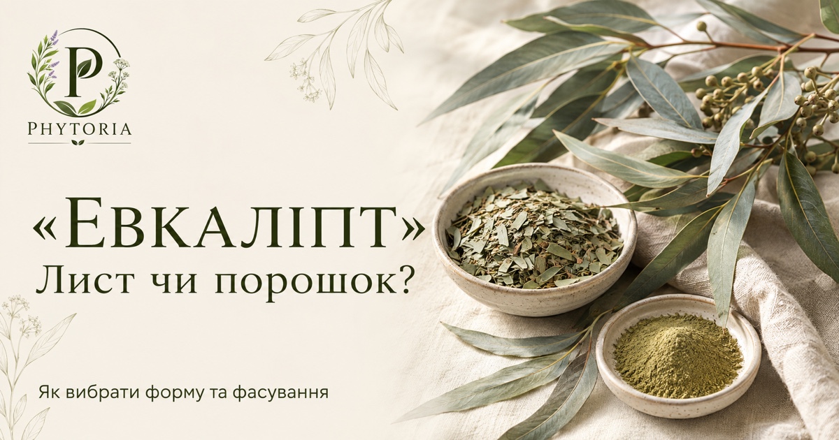 Листя евкаліпта та порошок листя у керамічних мисках — Phytoria