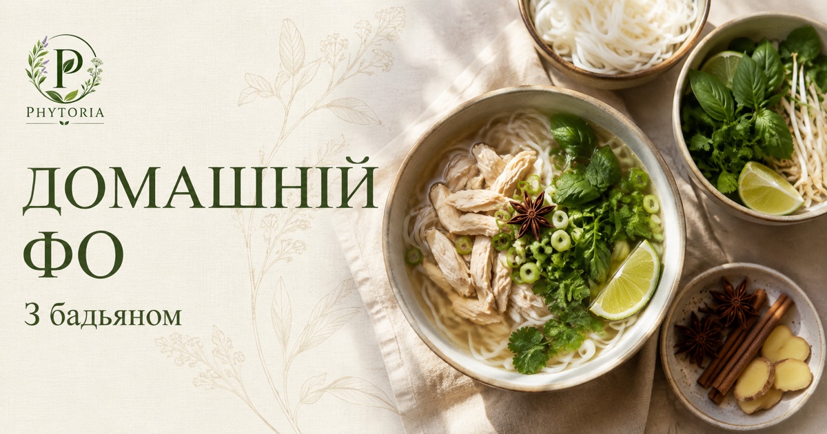 Домашній фо з куркою, рисовою локшиною й бадьяном — Phytoria